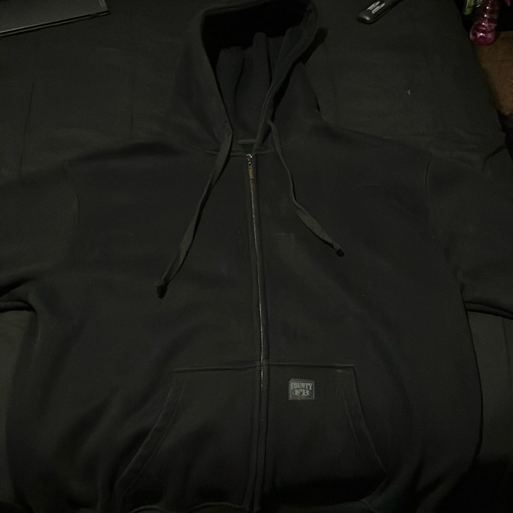 Black heavy weight FB County zip up